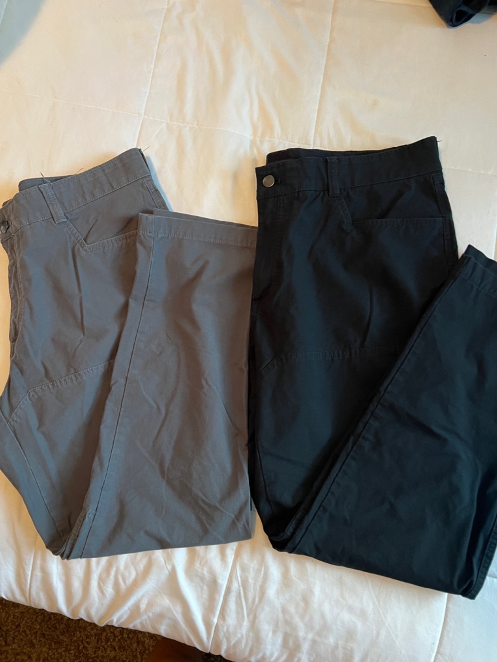 Two Kirkland Signature Cargo Pants with Side Utility Pockets- see pictures